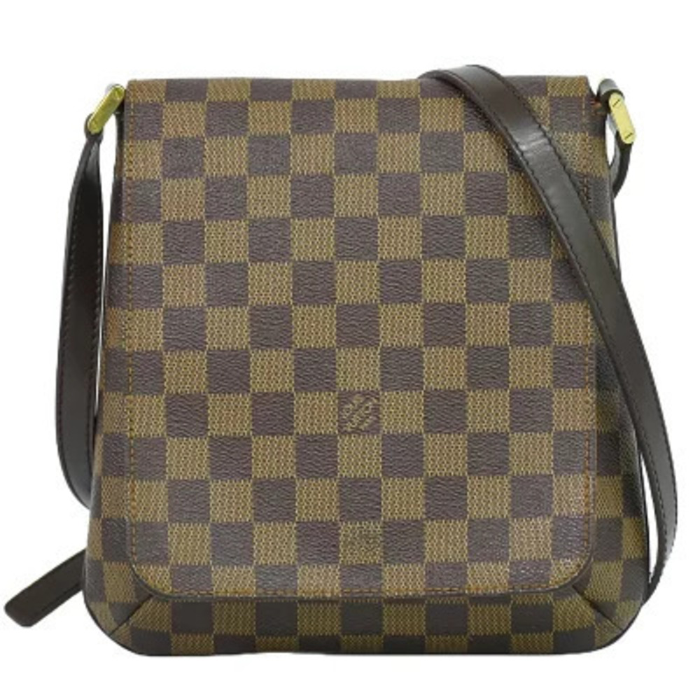 Louis Vuitton LV Musette Salsa Damier Shoulder Bag Canvas Leather Ebene Brown